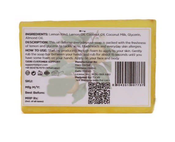 Tjori Oily Skincare Gylcerin And Lemon Soap