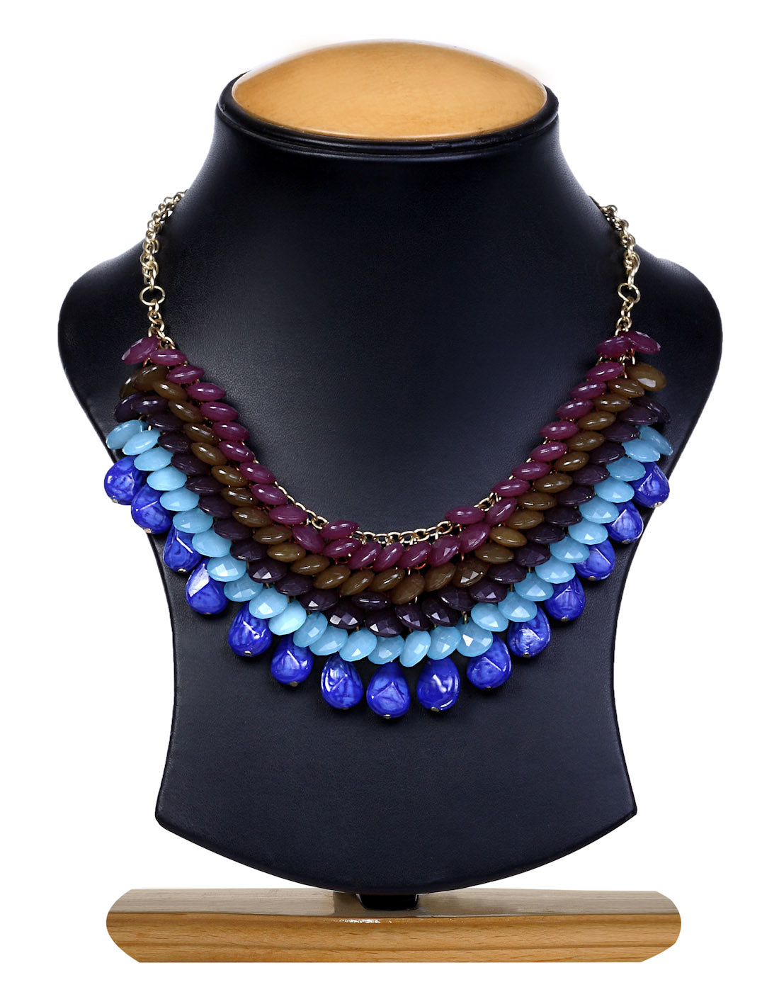 Gold-Plated Alloy Beaded Short Statement Necklace - The Pari - Distacart
