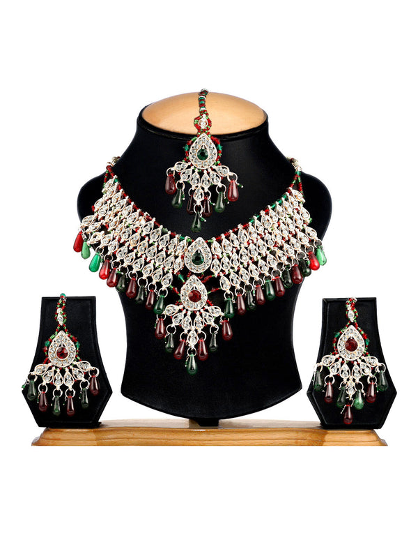 Gold-Plated Alloy Handmade Patwa Necklace Set - The Pari - Distacart