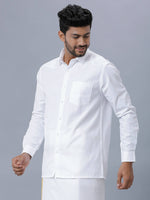 Thumbnail for Ramraj Cotton Mens Full Sleeve Formal Poly cotton White Shirt - Distacart
