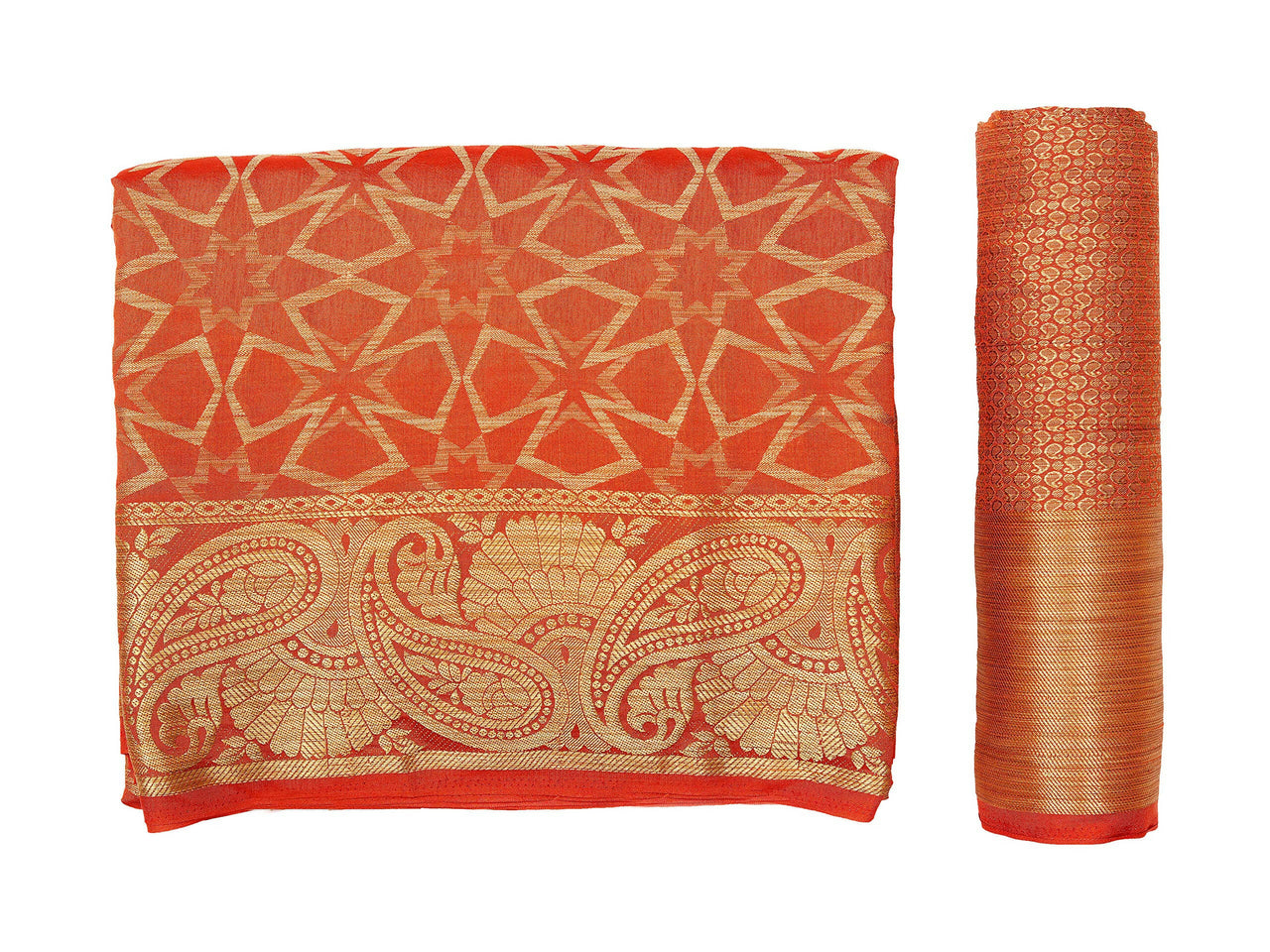 Mimosa Women's Rust Orange Patola Art Silk Saree - Distacart