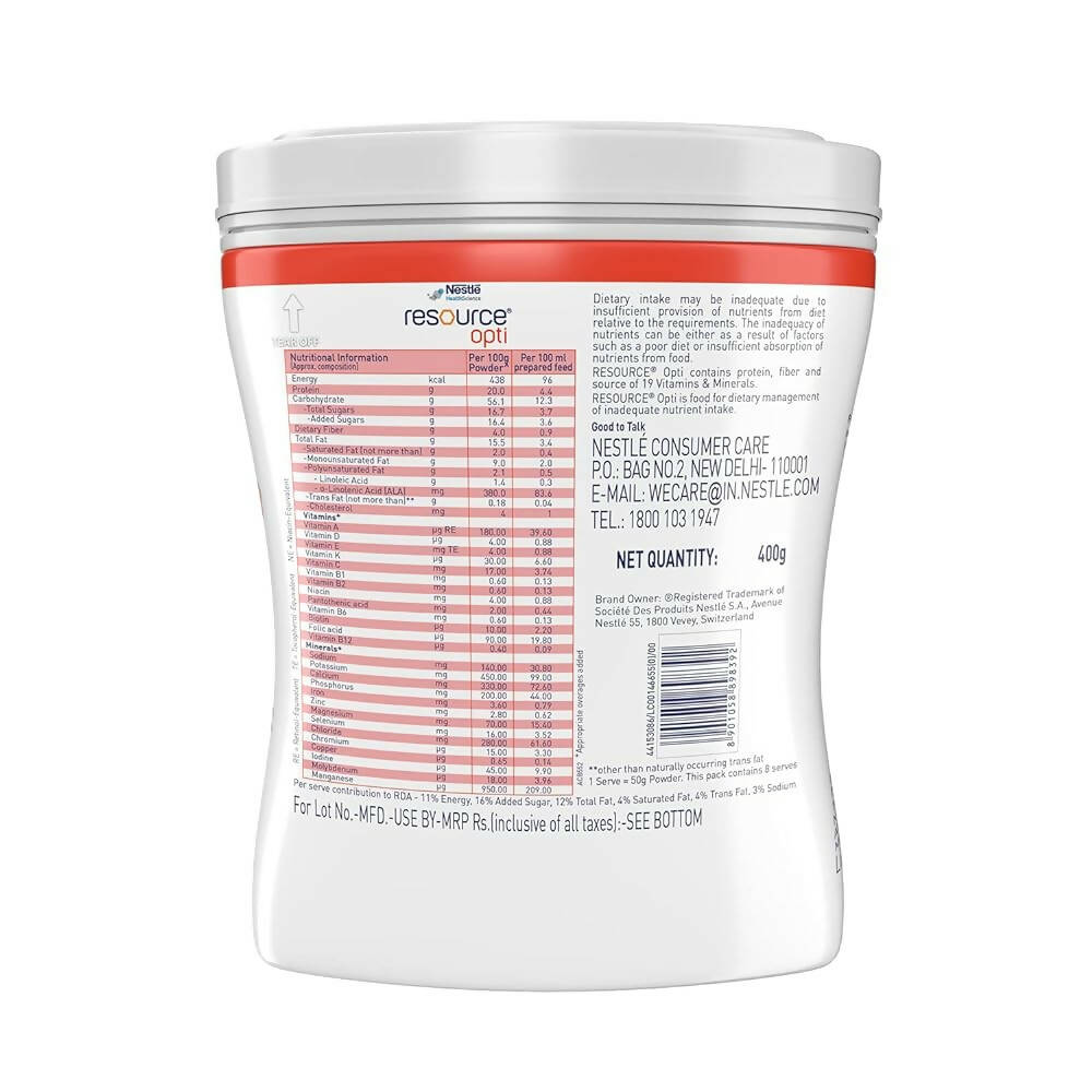 Nestle Resource Opti Protein Powder - Vanilla Flavor - Distacart