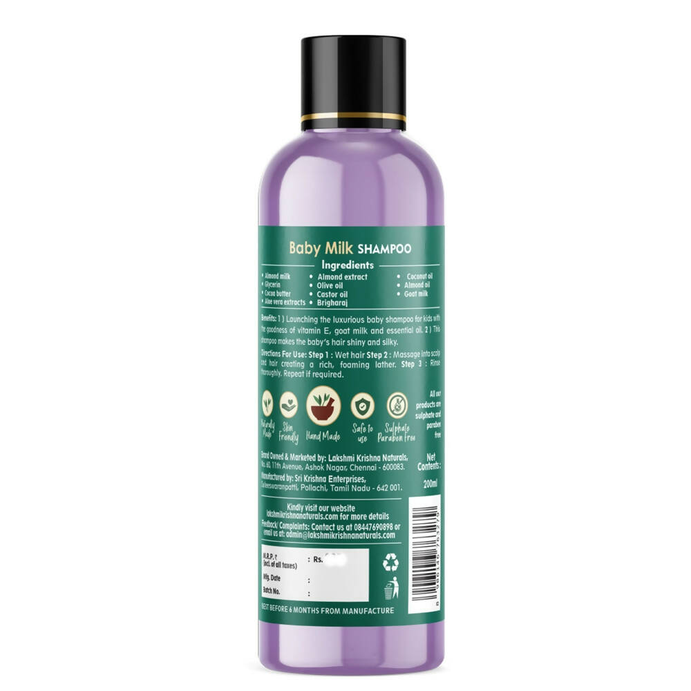 Lakshmi Krishna Naturals Baby Milk Shampoo - Distacart