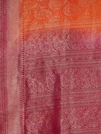 Thumbnail for Kalamandir Ethnic Motifs Orange Silk Blend Saree