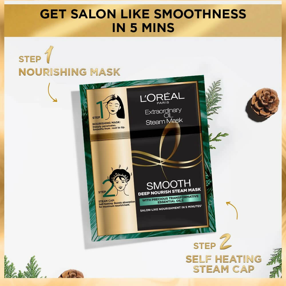 L'Oreal Paris Extraordinary Oil Smooth & Deep Nourishing Steam Mask - Distacart