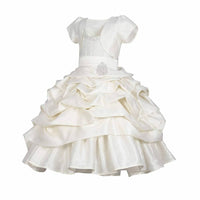 Thumbnail for Asmaani Baby Girl's Off-white Colour Satin A-Line Maxi Full Length Dress (AS-DRESS_22116) - Distacart
