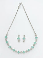Thumbnail for NVR Women Silver Plated & Blue Cz Stone Handcrafted Jewellery Set - Distacart