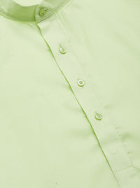 Thumbnail for Jompers Men's Lime Cotton Solid Kurta Payjama Sets