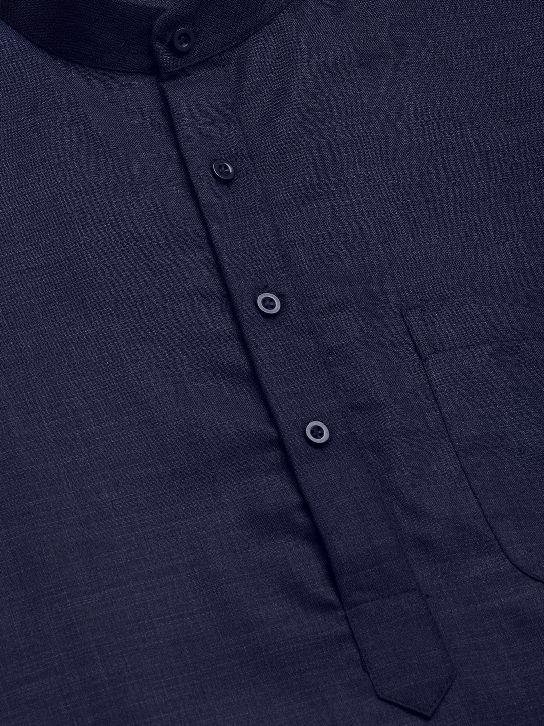 Jompers Men's Navy Cotton Solid Kurta Only