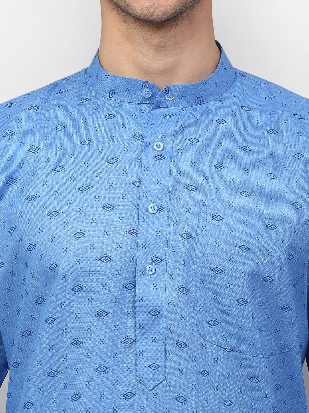 Jompers Men's Sky Printed Cotton Kurta Only