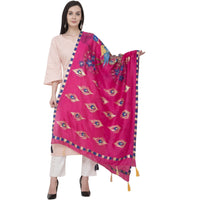 Thumbnail for A R Silk Silk Peacock Multi Fancy Dupatta Color Rani Dupatta or Chunni