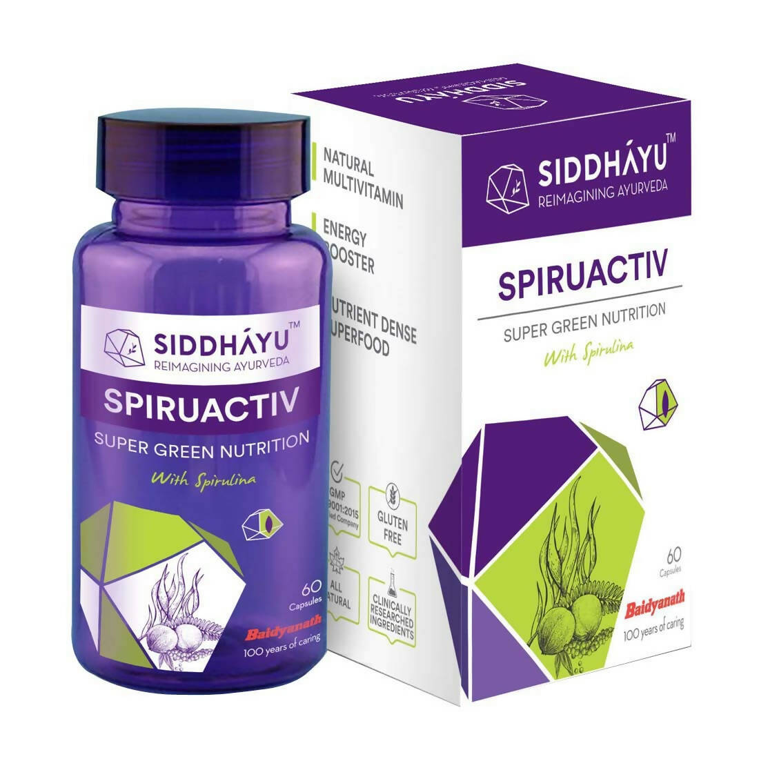 Siddhayu Ayurveda Spiruactiv Capsules with Spirulina - Distacart