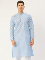 Thumbnail for Jompers Men's Sky Cotton Floral printed kurta Only