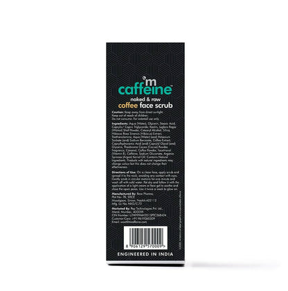 mCaffeine Naked & Raw Coffee Face Scrub with Walnut for Fresh Glow - Distacart