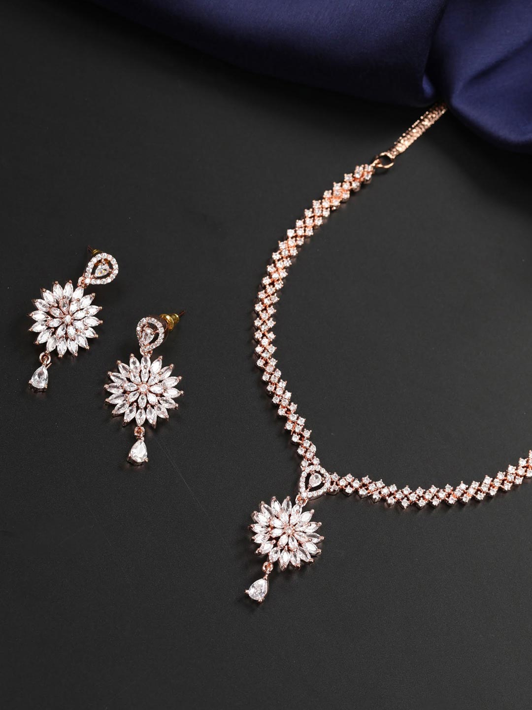Priyaasi Women's American Diamond Ethnic Jewellery Set