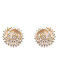 Thumbnail for Priyaasi Women Gold Plated American Diamond Spiral Pendant & Earrings Set - Distacart