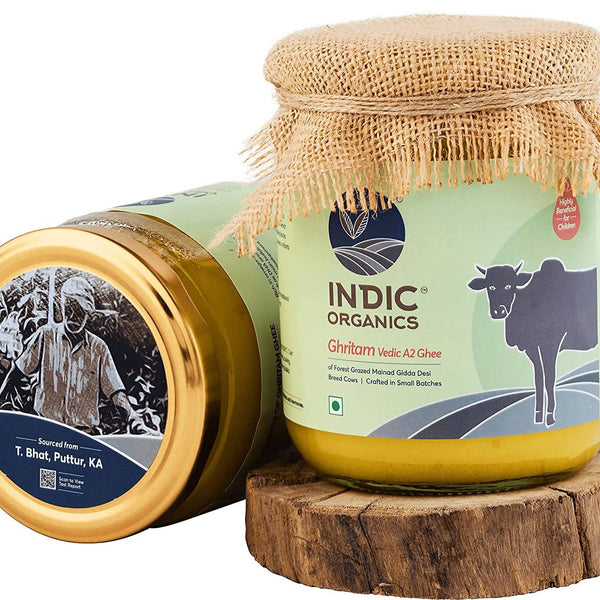 Indic Organics Forest Grazing Malnad Gidda Desi Cow's A2 Ghee
