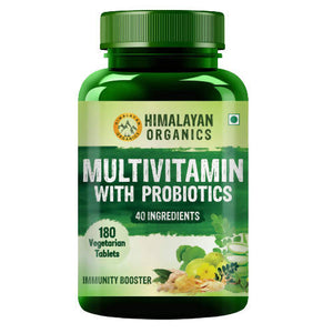 Himalayan Organics Multivitamin With Probiotics, 40 Ingredients Immunity Booster: 180 Vegetarian Tablets