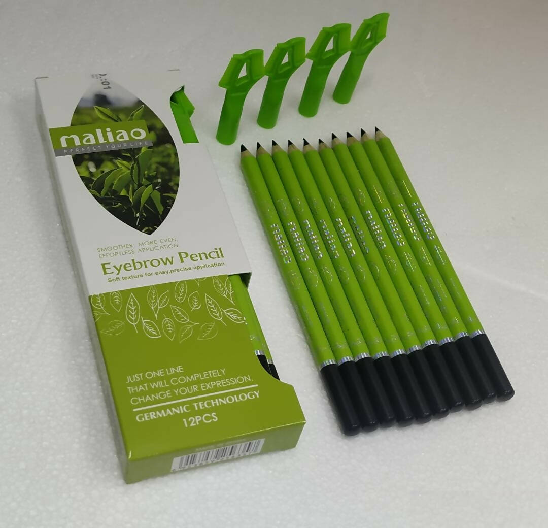 Maliao Black Eyebrow Pencils For Ease And Precise Application (Pack Of 12) - Distacart