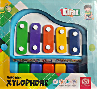 Sardar Ji Ki Dukan Kid'S 2 In 1 Piano Xylophone Musical Instrument With 5 Key Scales For Clear Tones And Hammer Sticks For Xylophone Multicolor - Distacart