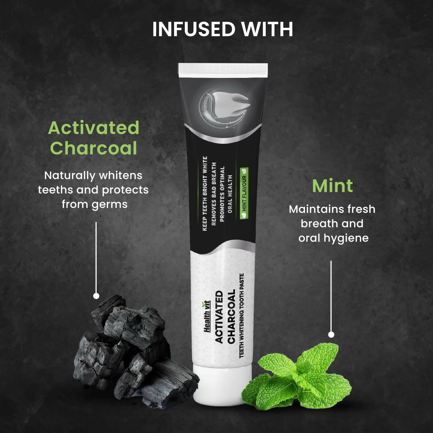 Healthvit Activated Charcoal Toothpaste - Distacart