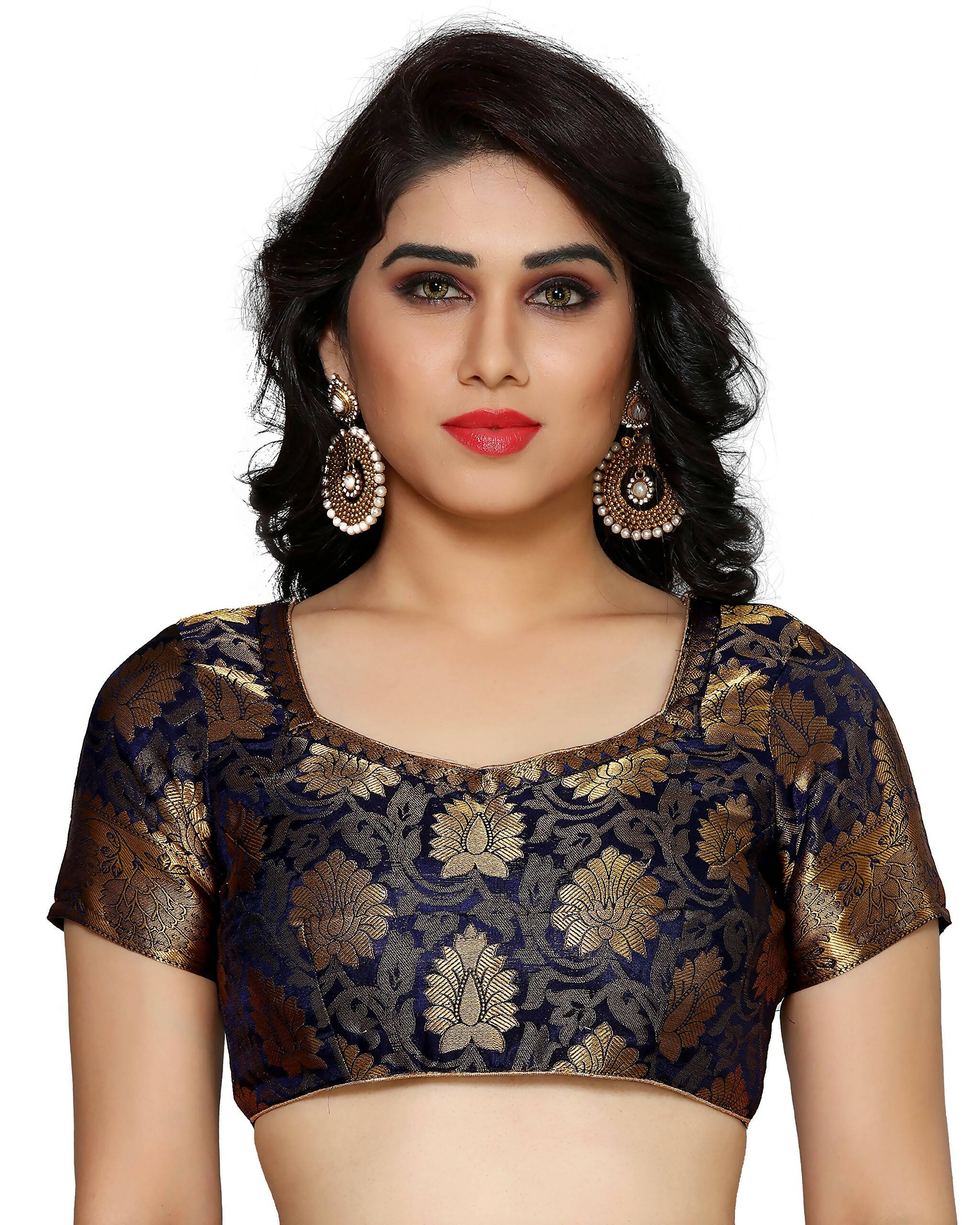 Mimosa Women's Kanchipuram Silk Navy Blue Saree - Distacart