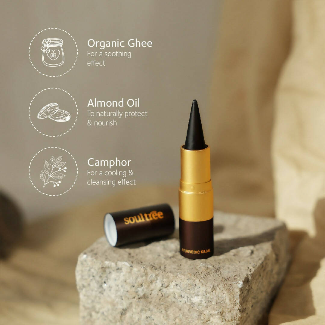 Soultree Ayurvedic Kajal - Pure Black 011 - Distacart