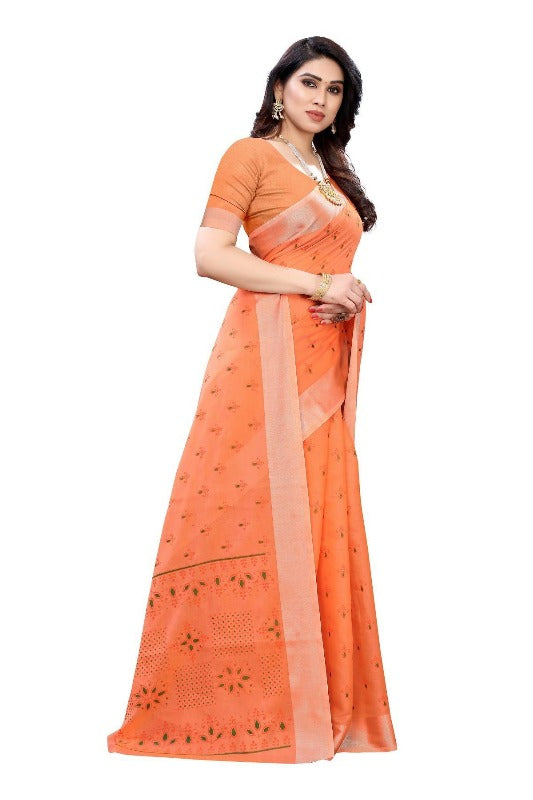 Chanderi Designer Saree (DIYA ORANGE)	