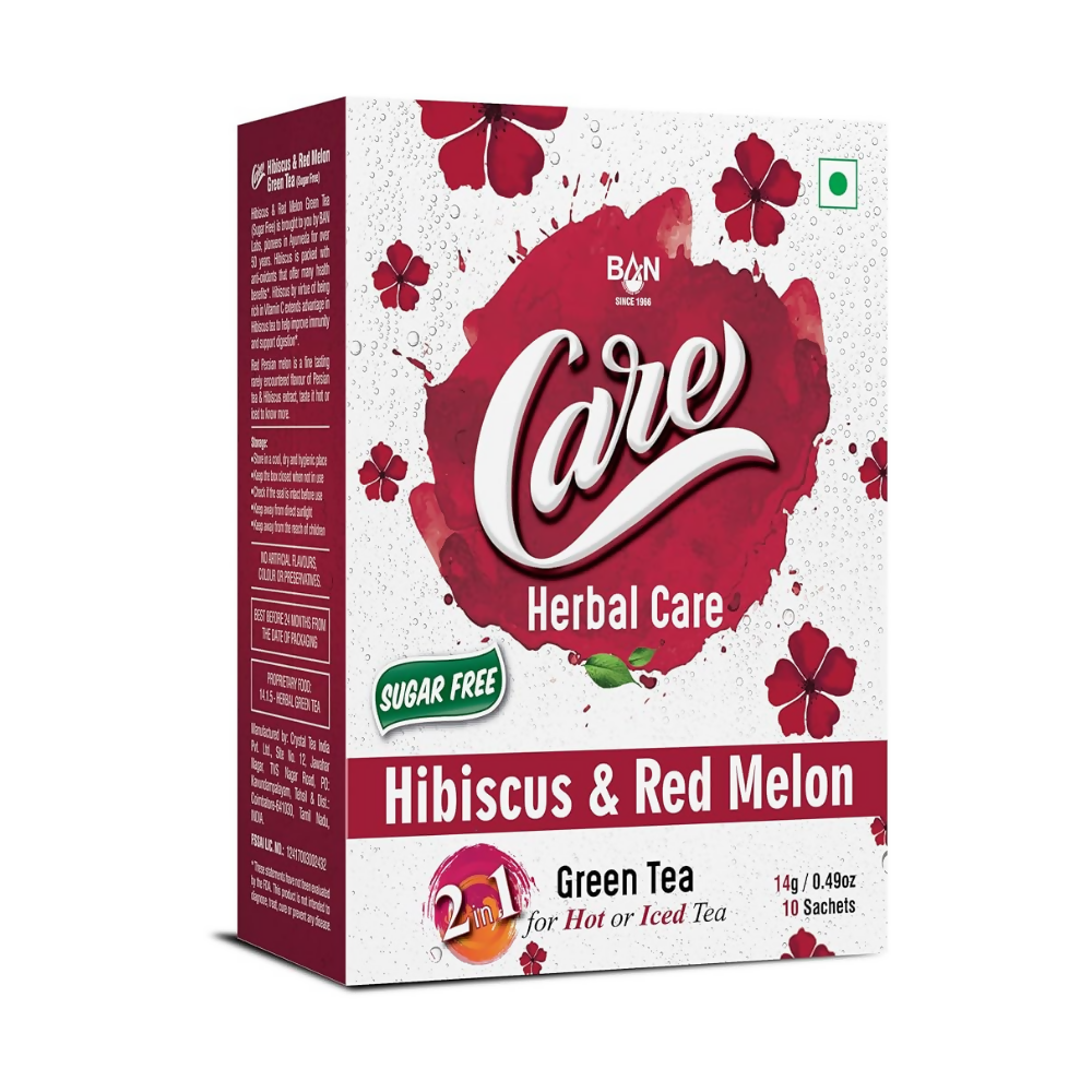Care Hibiscus & Red Melon Sugar Free Green Tea Sachets - Distacart
