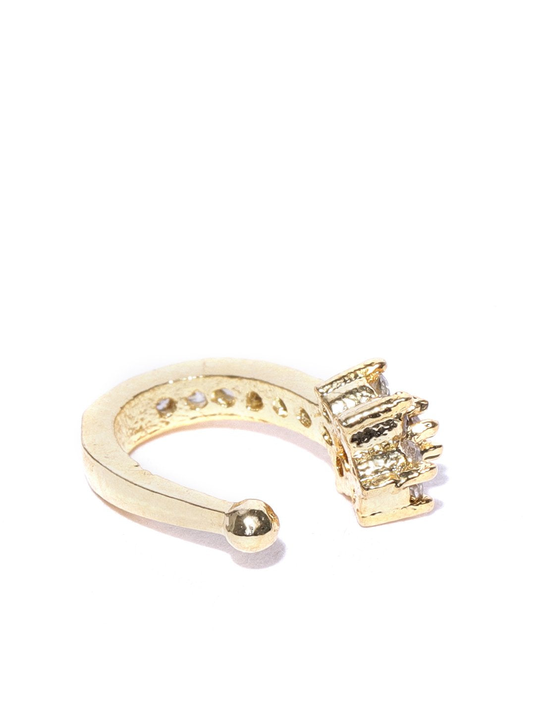 Priyaasi Classic Gold-Plated & White CZ Studded Clip-On Nosepin For Women And Girls - Distacart