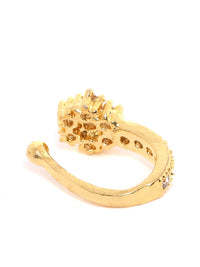 Thumbnail for Priyaasi Women Gold Plated American Diamond Studded Nose Ring - Distacart