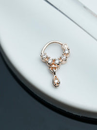 Thumbnail for Priyaasi Women Rose Gold American Diamond Nose Ring - Distacart