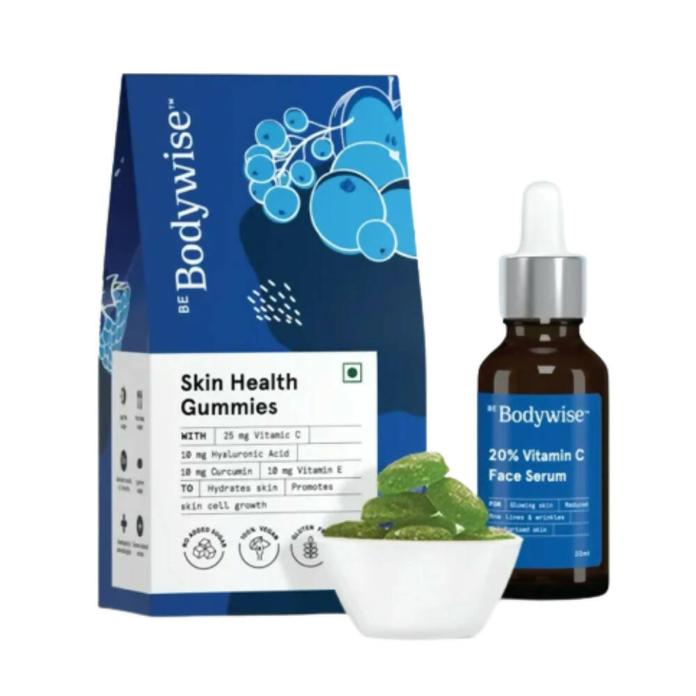 BeBodywise 20% Vitamin C Face Serum & Skin Health Gummies For Skin Glow - Distacart