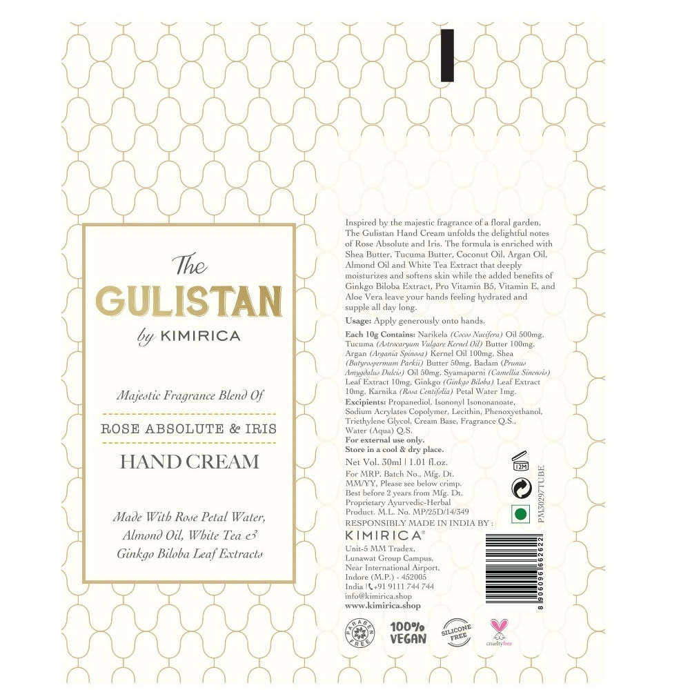 Kimirica The Gulistan Hand Cream - Distacart