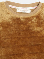 Thumbnail for Lyush Brown Fur Kangaroo Pocket Dress For Girls - Distacart