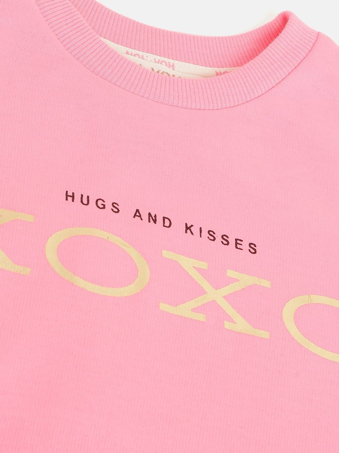Lyush Pink Fleece XOXO Kangaroo Pocket Dress For Girls - Distacart