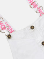 Thumbnail for Lyush White Twill Pinafore Dress For Girls - Distacart