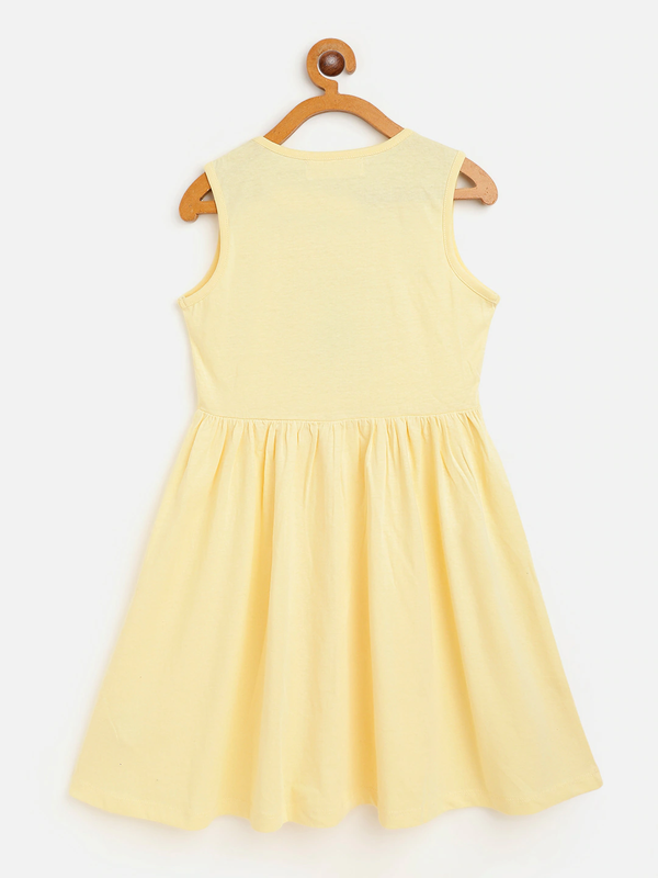 Lyush Yellow Don??-Worry Gather Dress For Girls - Distacart
