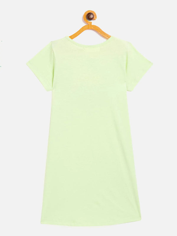 Lyush Green Life-Is-Good Tent Dress For Girls - Distacart