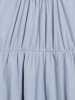 Thumbnail for Lyush Blue Mesh Lurex Strappy High Low Dress For Girls - Distacart