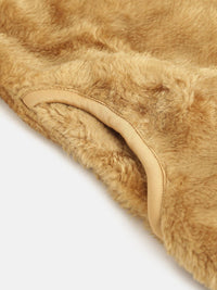Thumbnail for Lyush Brown Fur Front Zipper Jacket For Girls - Distacart