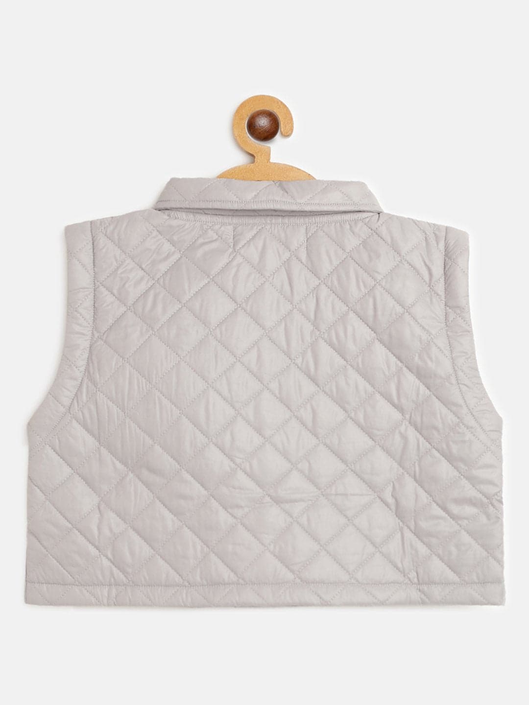Lyush Grey Sleeveless Puffer Crop Jacket For Girls - Distacart