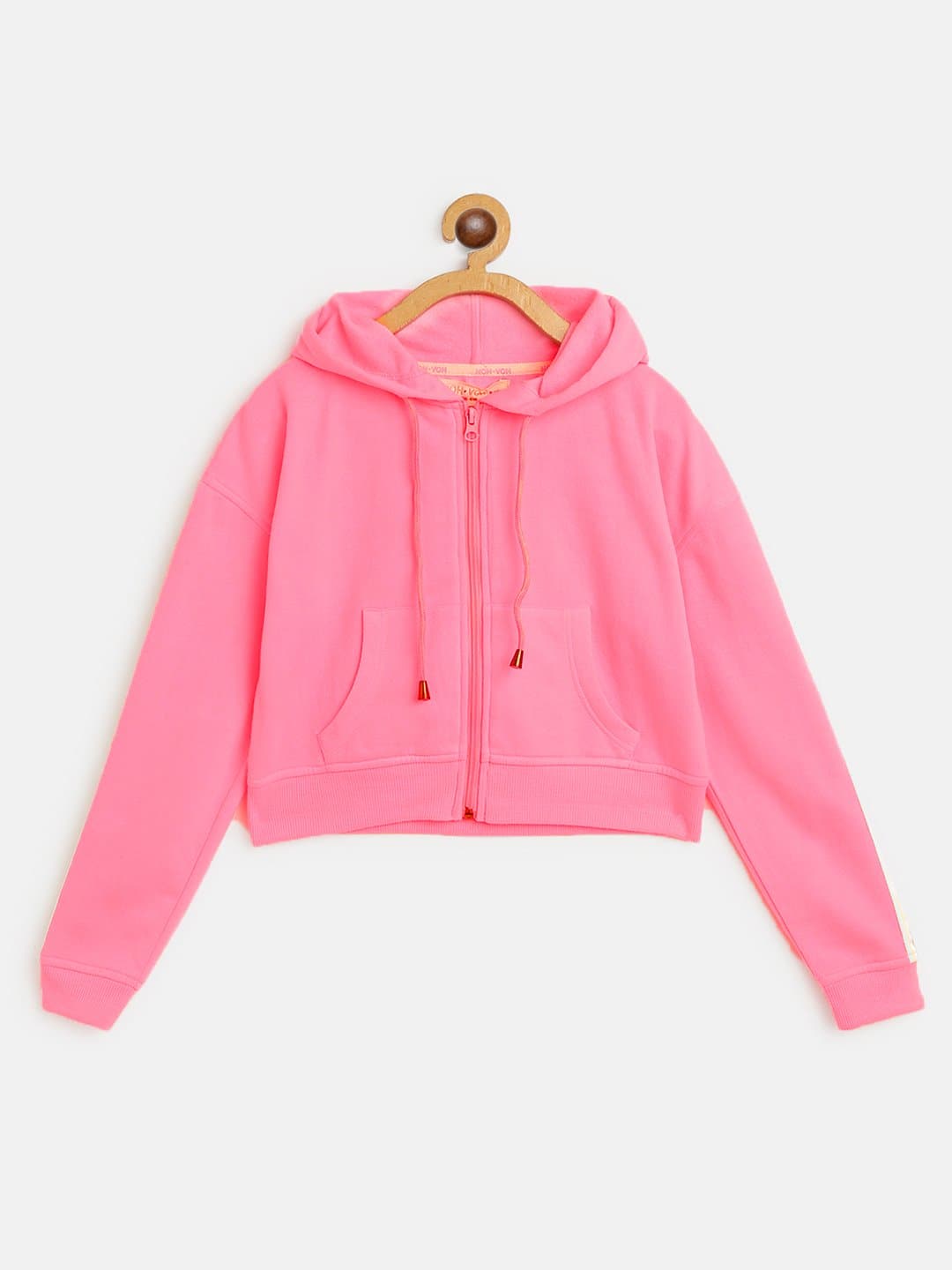 Lyush Neon Pink Front Zipper Bomber Jacket For Girls - Distacart