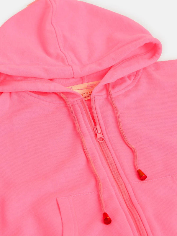 Lyush Neon Pink Front Zipper Bomber Jacket For Girls - Distacart