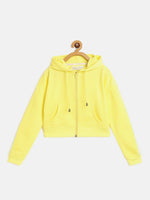 Thumbnail for Lyush Yellow Front Zipper Bomber Jacket For Girls - Distacart