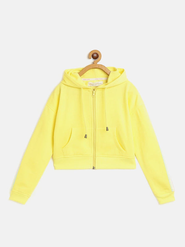 Lyush Yellow Front Zipper Bomber Jacket For Girls - Distacart