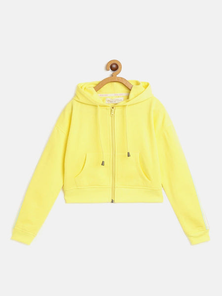 Lyush Yellow Front Zipper Bomber Jacket For Girls - Distacart