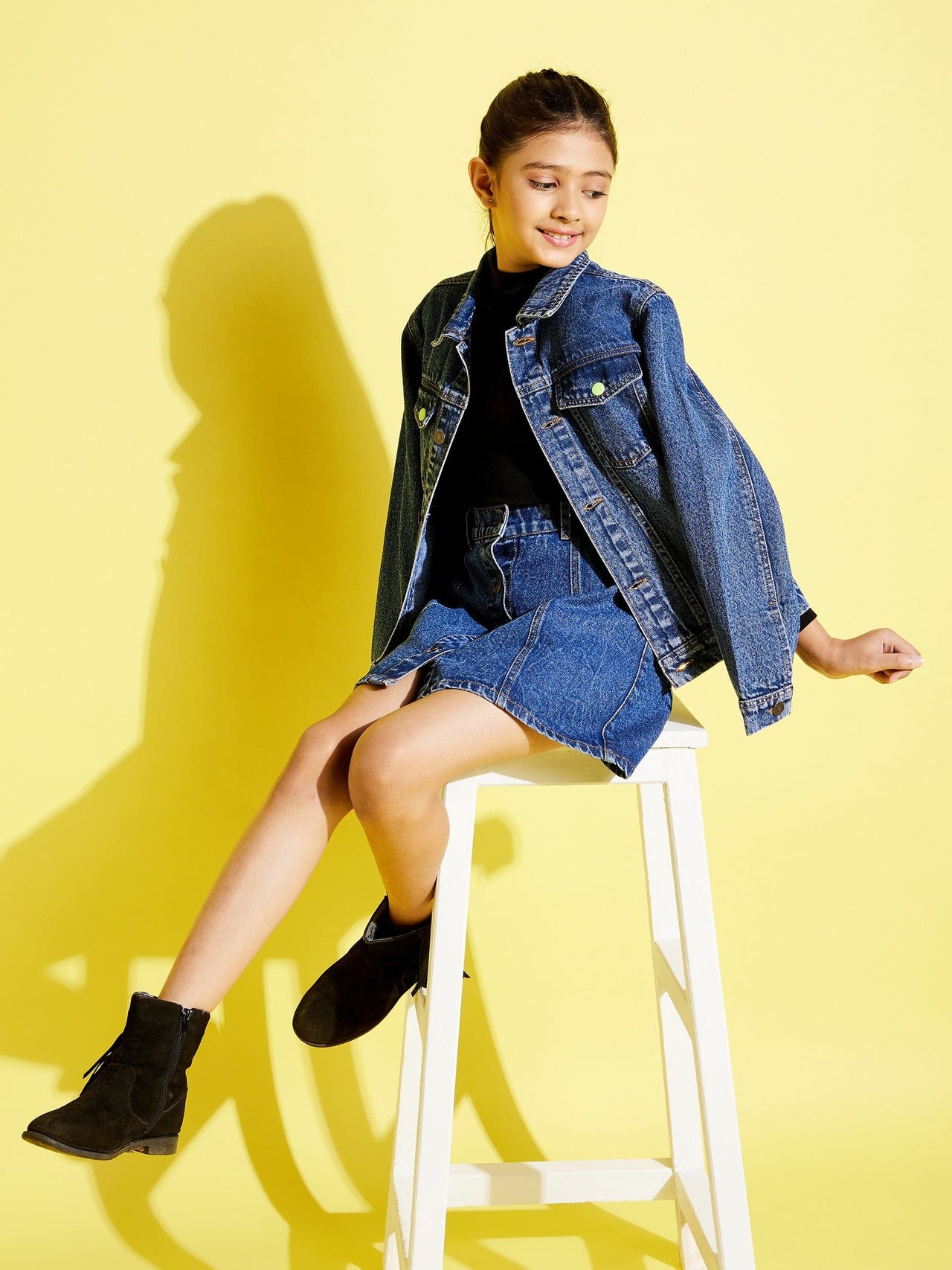Buy Lyush Blue Neon Button Denim Jacket For Girls Online at Best Price Distacart