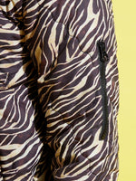 Thumbnail for Lyush Brown Zebra Quilted Bomber Jacket For Girls - Distacart