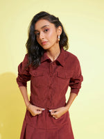 Thumbnail for Lyush Kids Girls Rust Corduroy Crop Jacket - Distacart